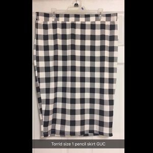 Torrid Plaid Pencil Skirt - Size 1